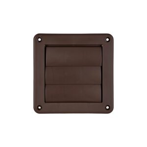 Brown Plastic Wall Dryer Vent (Louvered) - Flush Mount - Front