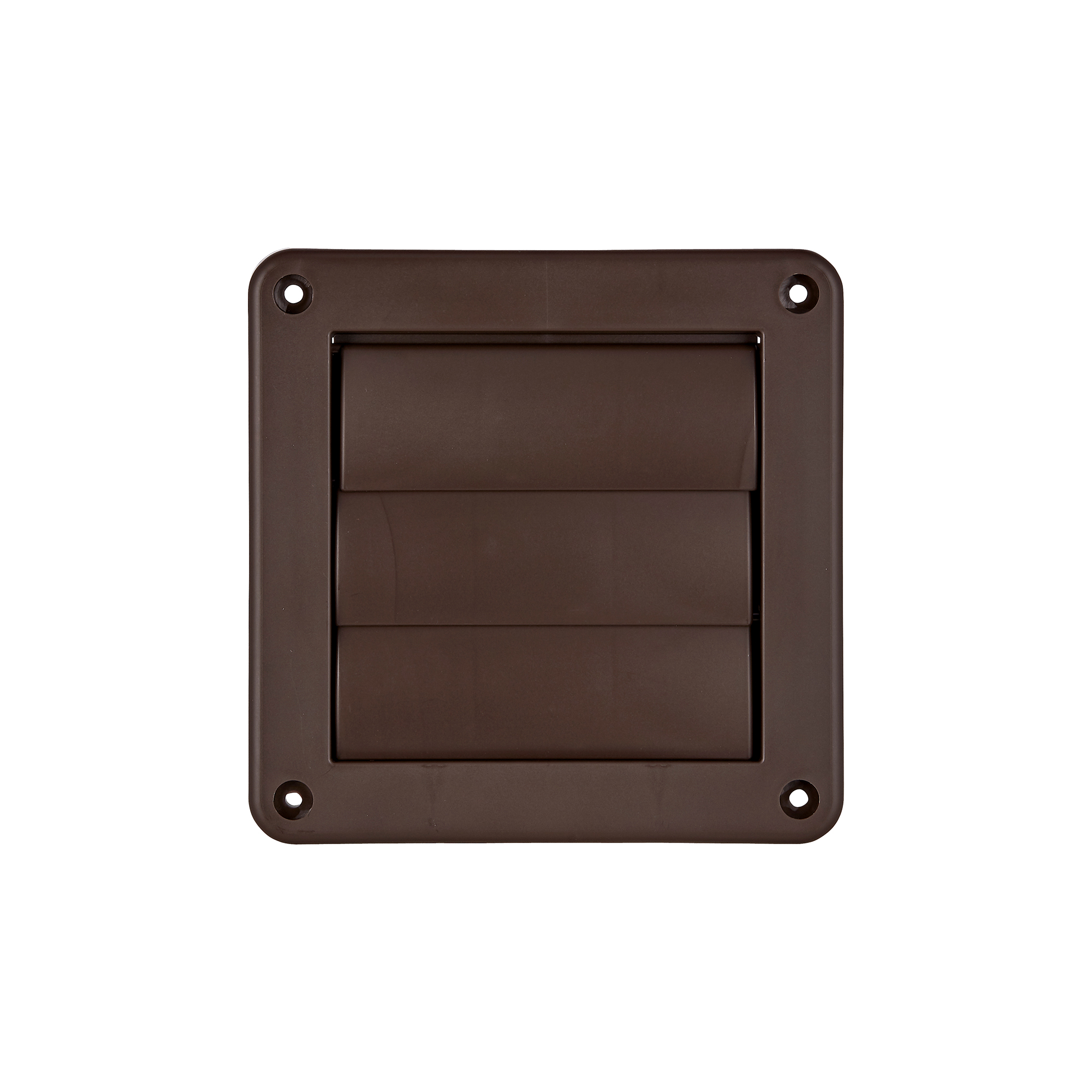 Brown Plastic Wall Dryer Vent (Louvered) - Flush Mount - Front
