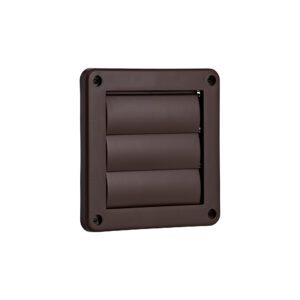 Brown Plastic Wall Dryer Vent (Louvered) - Flush Mount - Angle