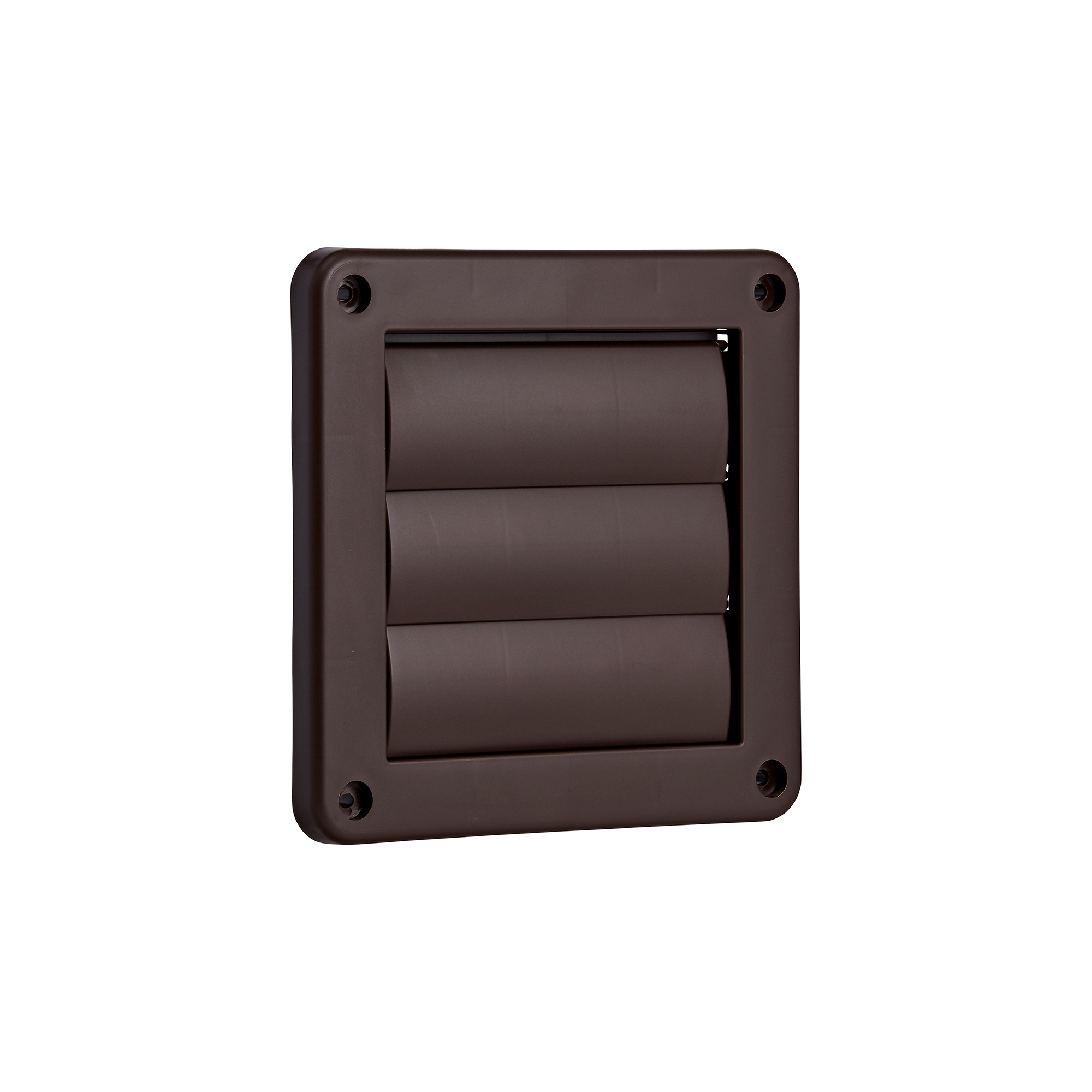 1423B-NC-02 Brown Plastic Wall Dryer Vent (Louvered) - Flush Mount - Angle