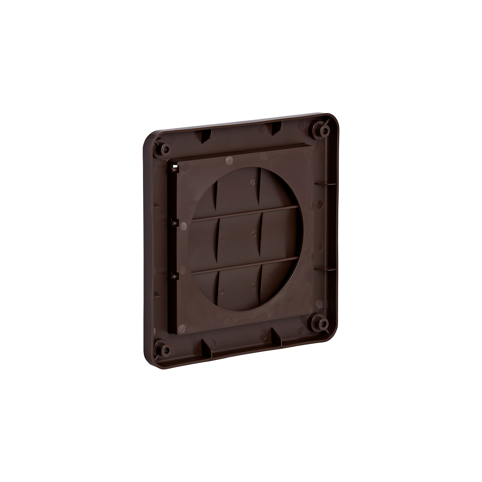 1423B-NC-04 Brown Plastic Wall Dryer Vent (Louvered) - Flush Mount - Back