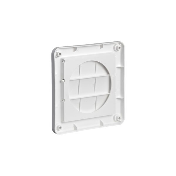 White Plastic Wall Dryer Vent (Louvered) - Flush Mount - Back