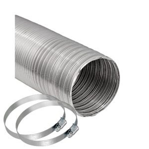 Flexible Aluminum Semi-Rigid HVAC Duct (Triple-Lock) - 2 Clamps