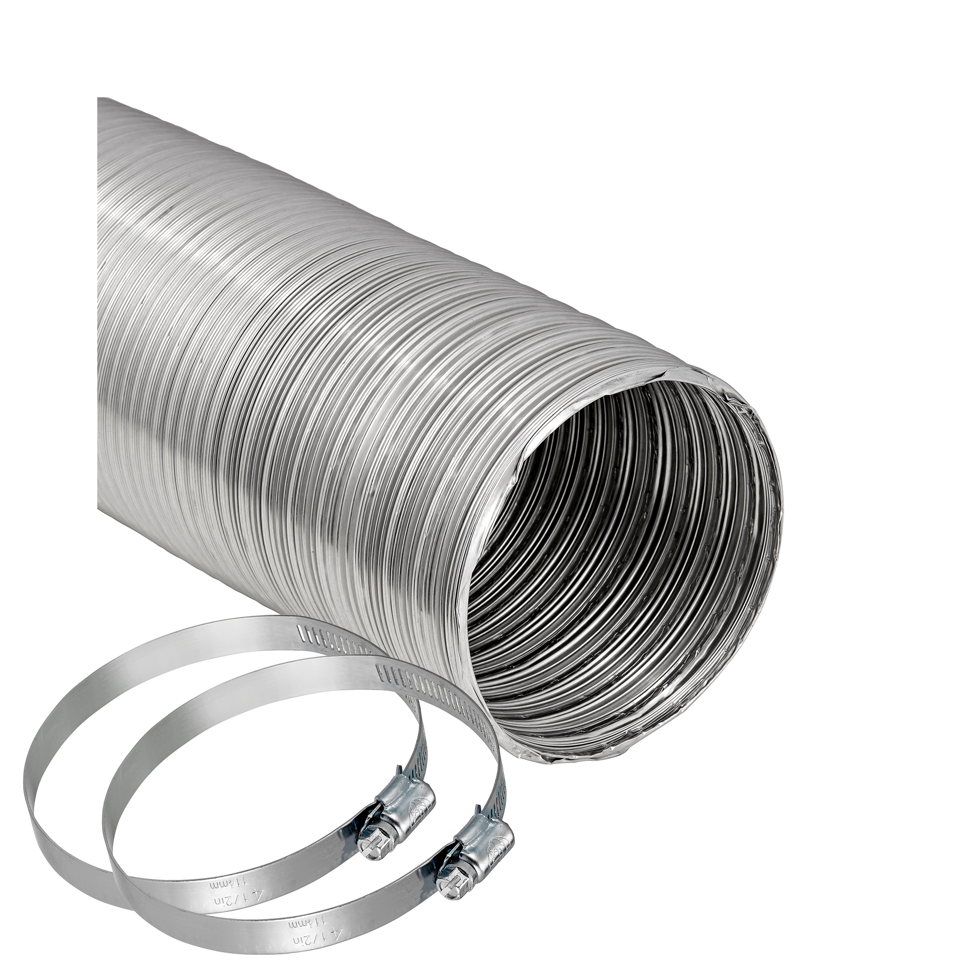Flexible Aluminum Semi-Rigid HVAC Duct (Triple-Lock) - 2 Clamps