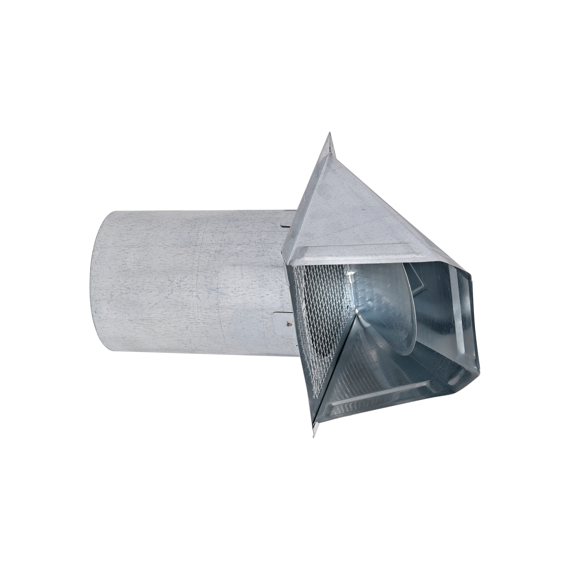 34400GMS-6-03 Galvanized Steel Wall Exhaust Hood Bath Fan Vent - Damper - Screen - 6 inch Pipe - Opened