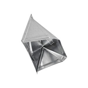 Galvanized Steel Wall Exhaust Bath Fan Vent Hood - Damper - 1/4 inch Wire Mesh Screen - Flush Mount - Closed
