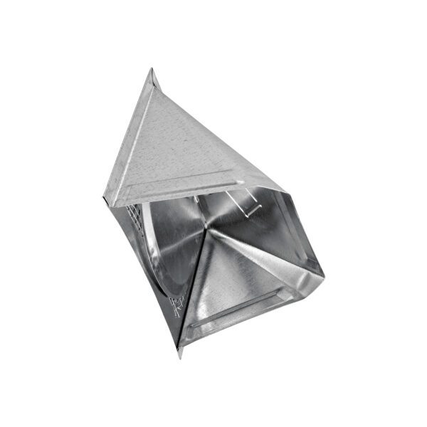Galvanized Steel Wall Exhaust Bath Fan Vent Hood - Damper - 1/4 inch Wire Mesh Screen - Flush Mount - Closed
