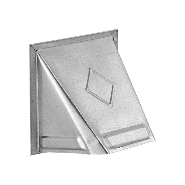 Galvanized Steel Wall Exhaust Bath Fan Vent Hood - Damper - 1/4 inch Wire Mesh Screen - Flush Mount - Front