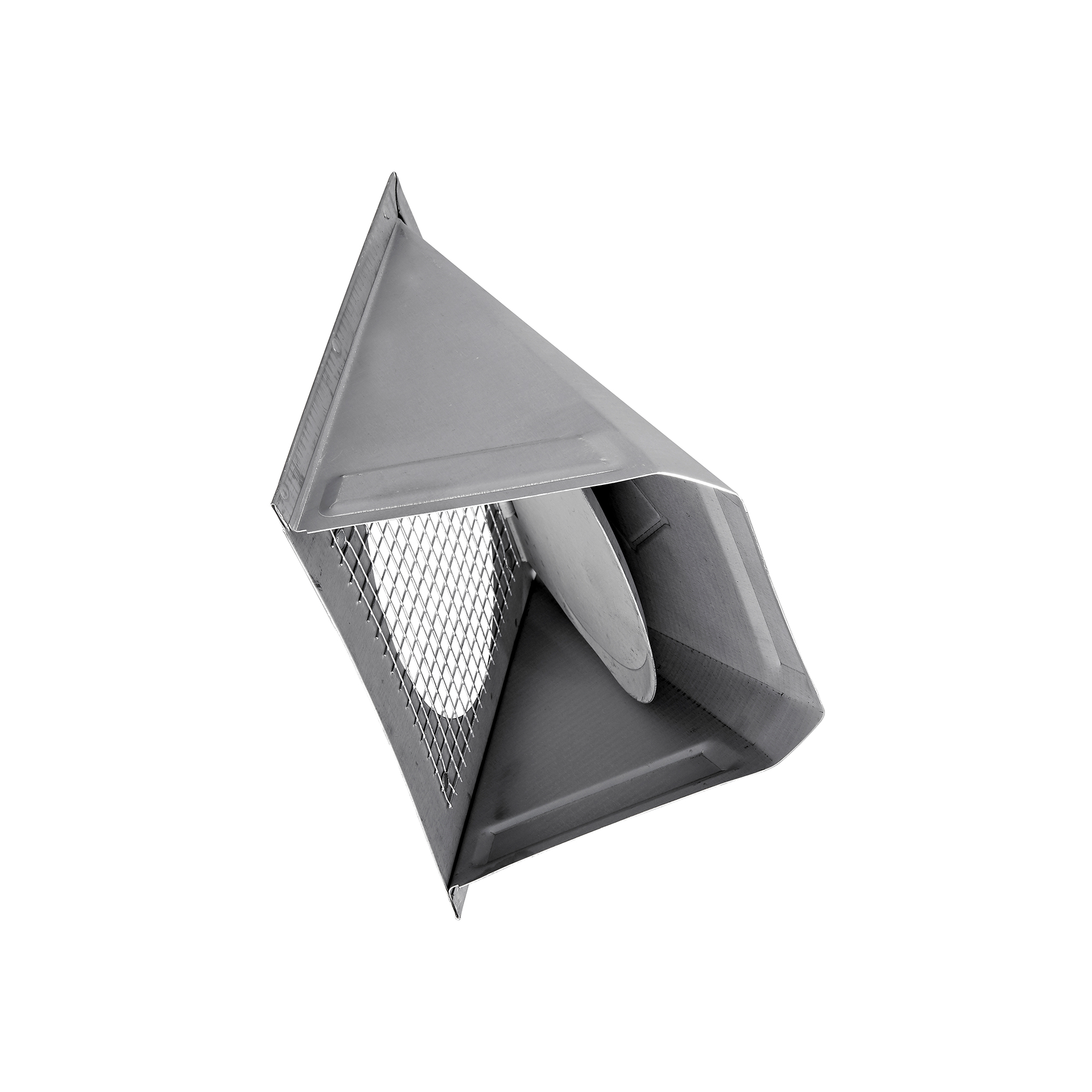 Paint Grade Steel Wall Exhaust Bath Fan Vent Hood - Damper - 1/4 inch Wire Mesh Screen - Flush Mount - Opened