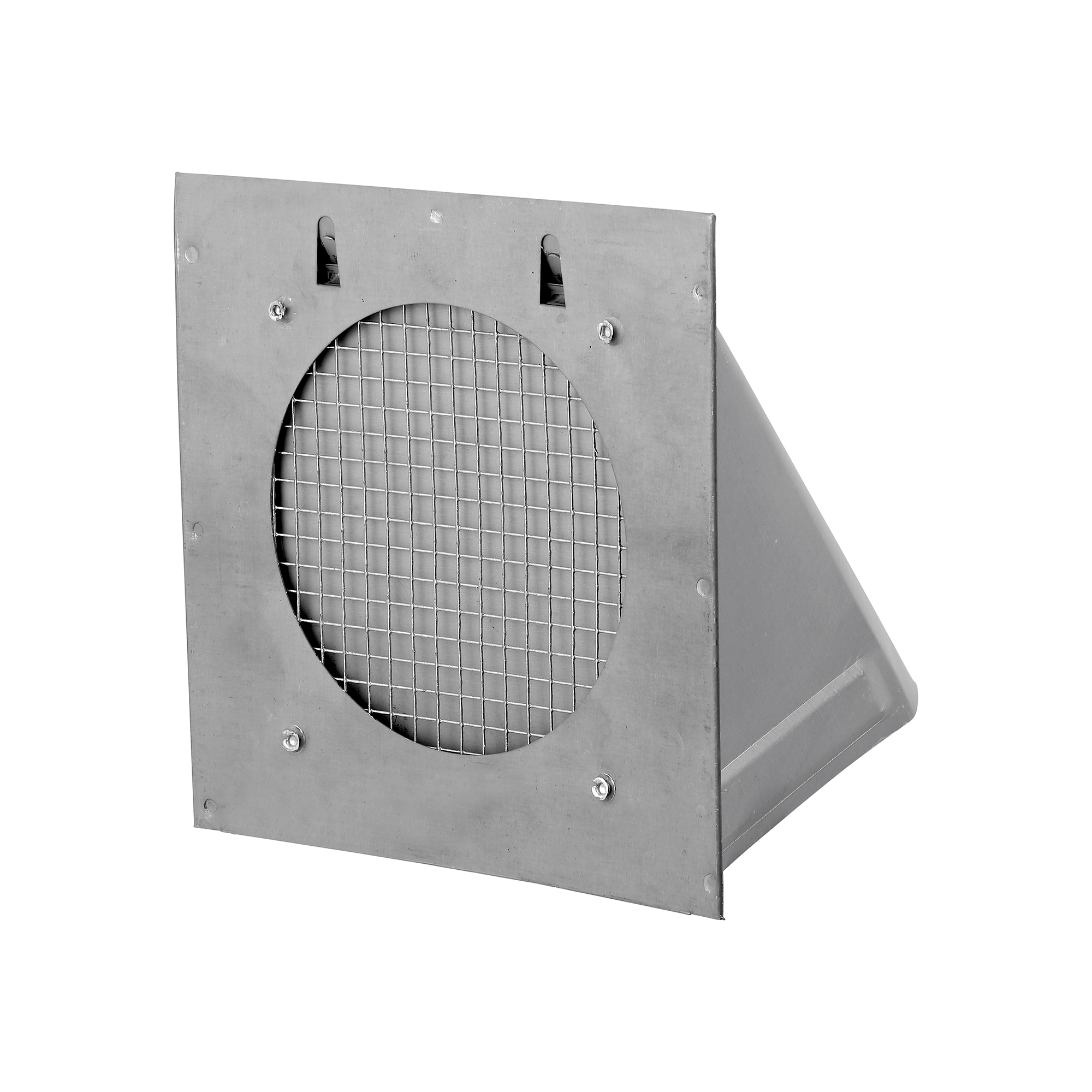 34400GMSNT-PG-05 Paint Grade Steel Wall Exhaust Bath Fan Vent Hood - Damper - 1/4 inch Wire Mesh Screen - Flush Mount - Back