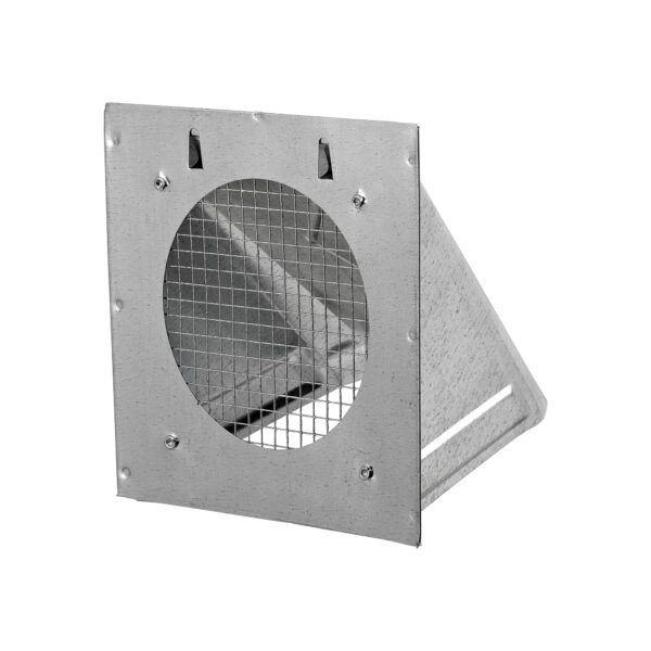 Galvanized Steel Wall Fresh Air Intake Vent (No Damper) Wire Mesh Screen - Back