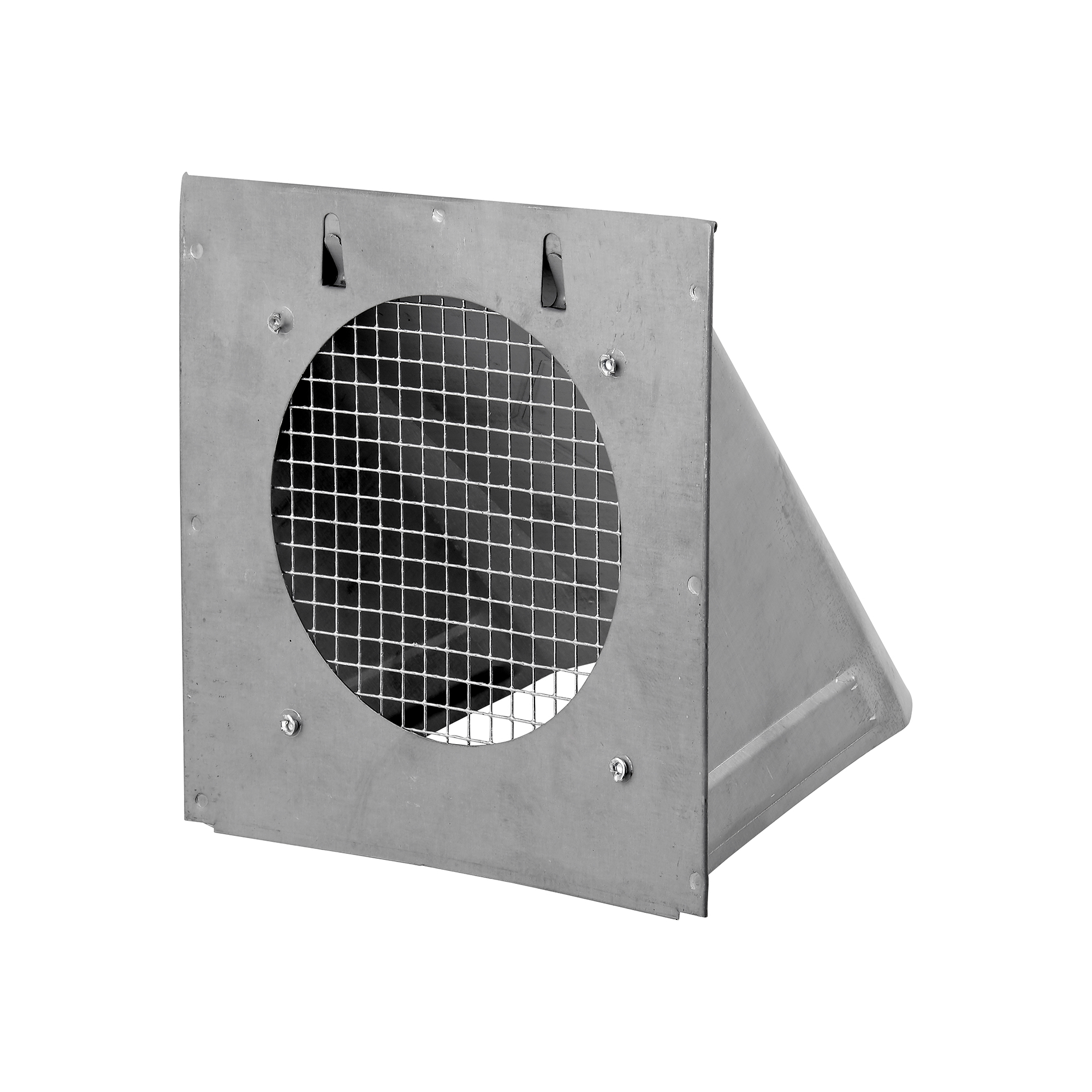 34400GNDMSNT-PG-04 Paint Grade Steel Fresh Air Intake Vent (No Damper) Wire Mesh Screen - Flush Mount - Back