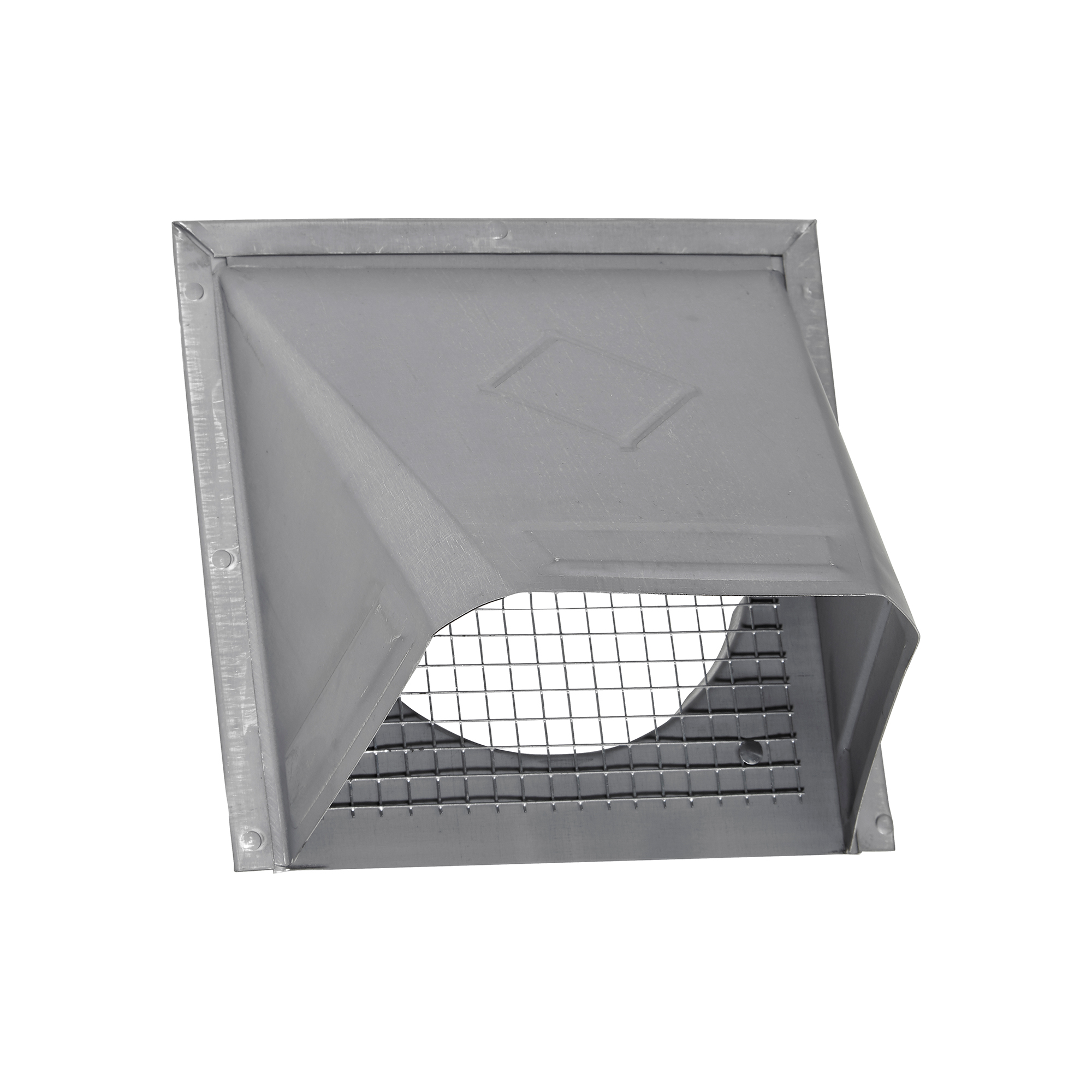 34400GNDSNT-PG-01 Paint Grade Galvanized Steel Wall Exhaust Hood Bath Fan Vent - Damper - Screen - Flush Mount - Open