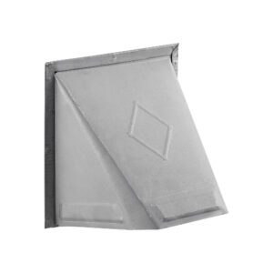 Paint Grade Steel Wall Exhaust Dryer Vent Hood - Damper - Flush Mount - Front