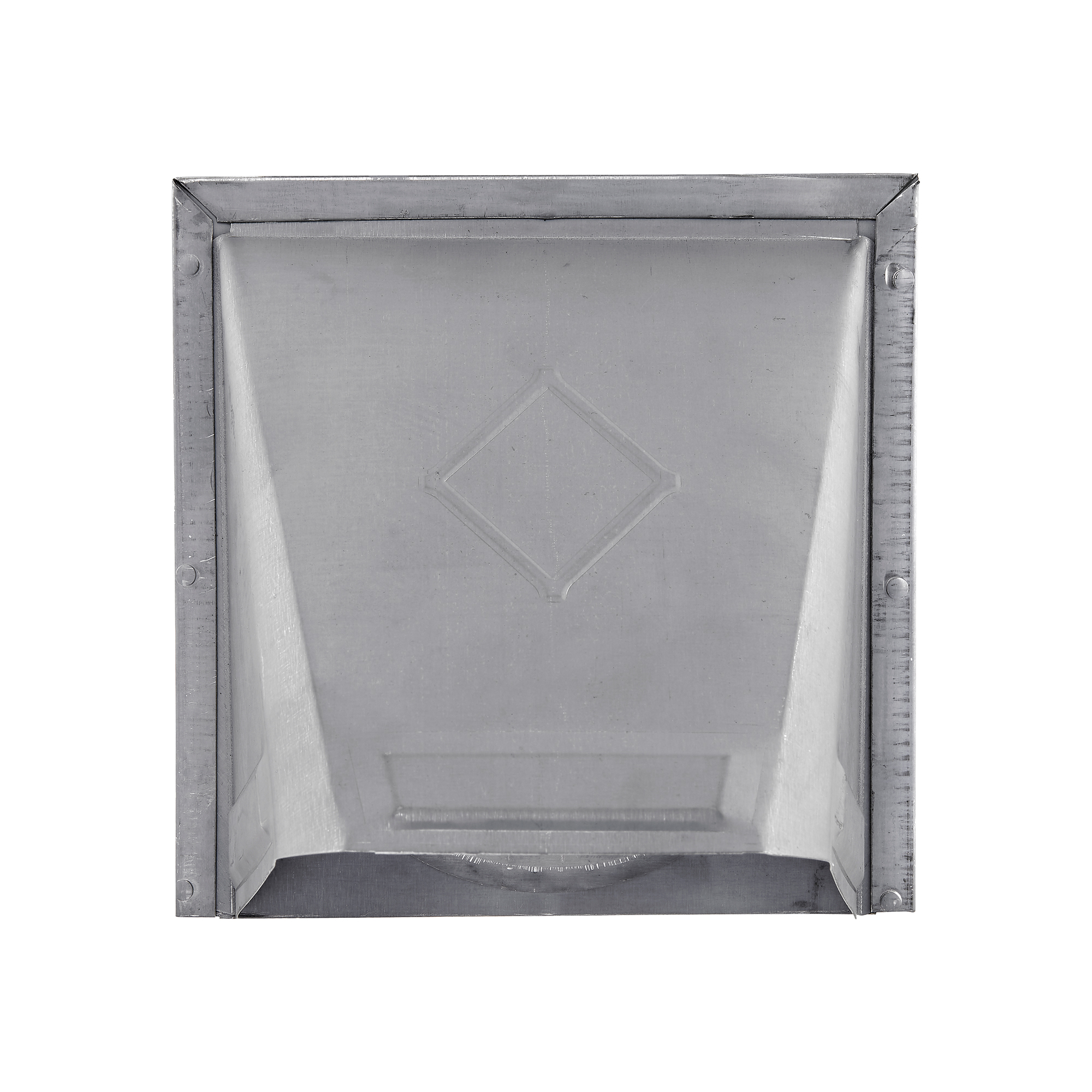 34400GNT-PG-03 Paint Grade Steel Wall Exhaust Hood Dryer Vent - Damper - Flush Mount - Front