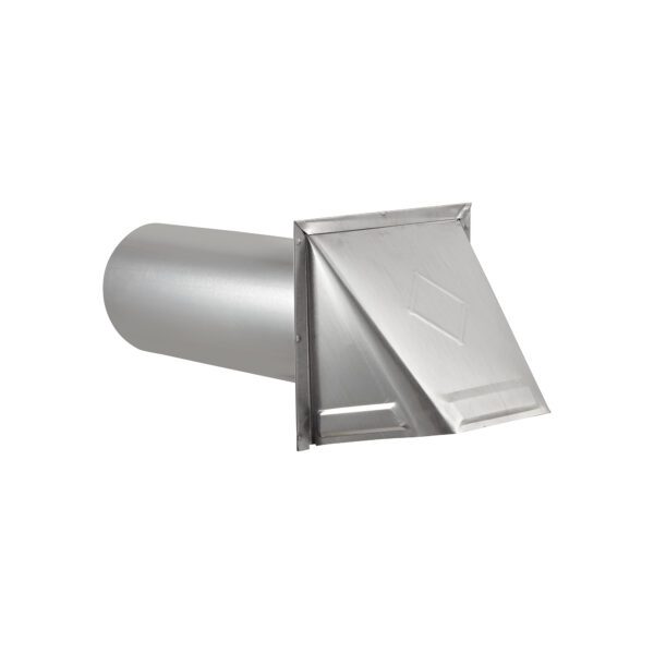 Aluminum Wall Exhaust Hood Bath Fan Vent - Damper - Wire Mesh Screen - 11 inch Pipe - Front