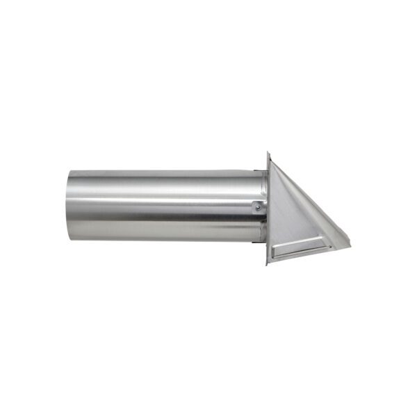 Aluminum Wall Exhaust Hood Bath Fan Vent - Damper - Wire Mesh Screen - 11 inch Pipe - Side