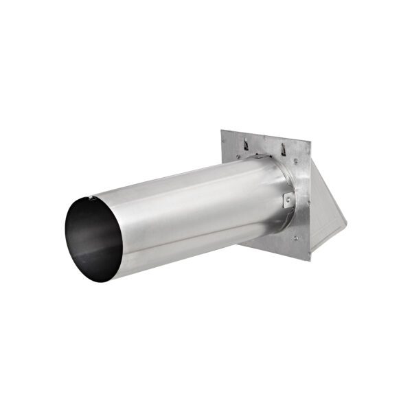 Aluminum Wall Exhaust Hood Bath Fan Vent - Damper - Wire Mesh Screen - 11 inch Pipe - Back