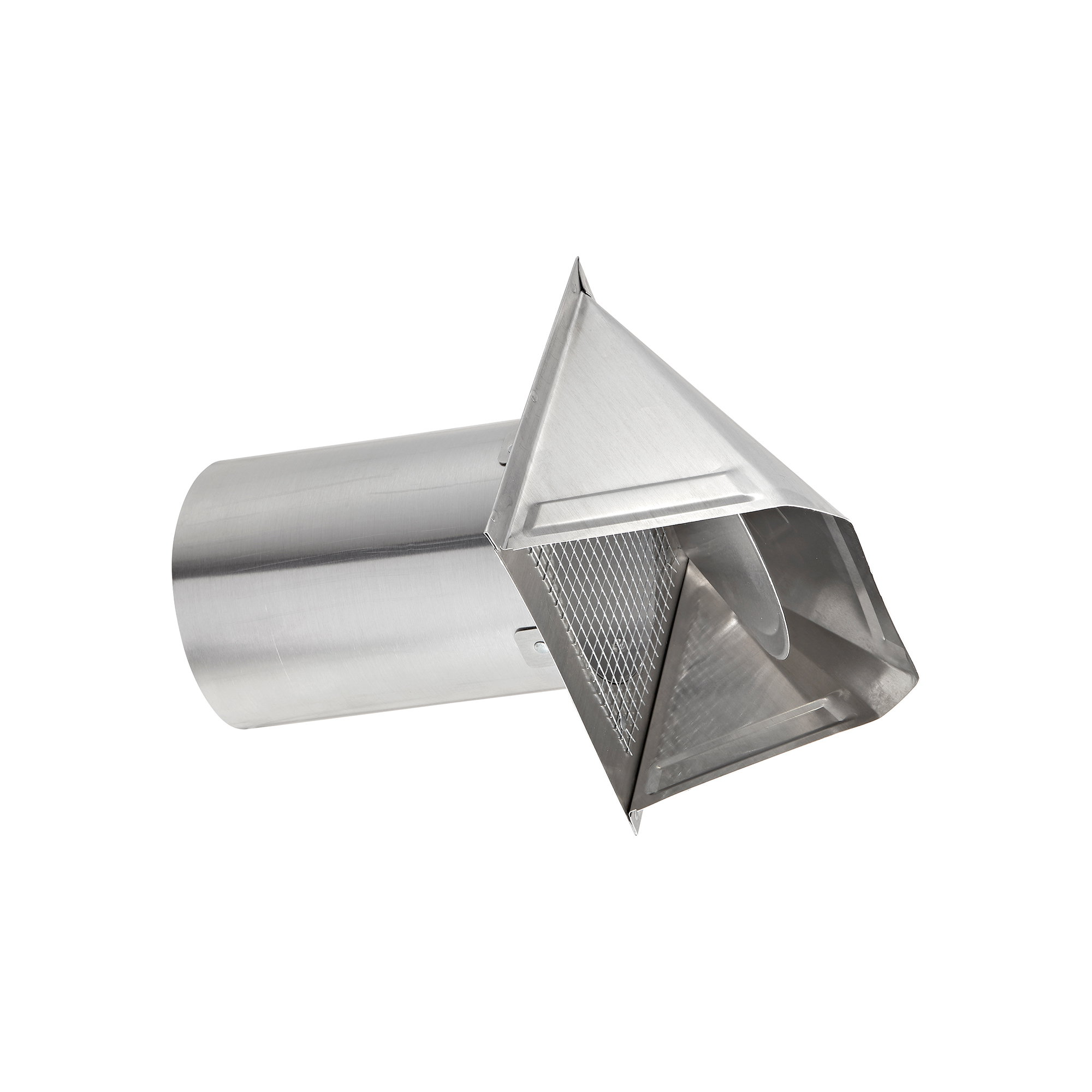 Aluminum Wall Exhaust Hood Bath Fan Vent - Damper - Wire Mesh Screen - 6 inch Pipe - Open