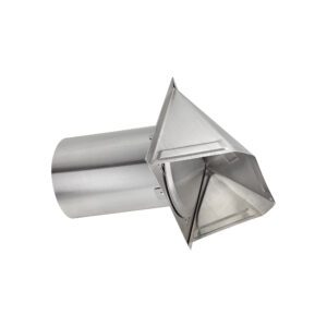 Aluminum Wall Exhaust Hood Bath Fan Vent - Damper - Wire Mesh Screen - 6 inch Pipe - Closed