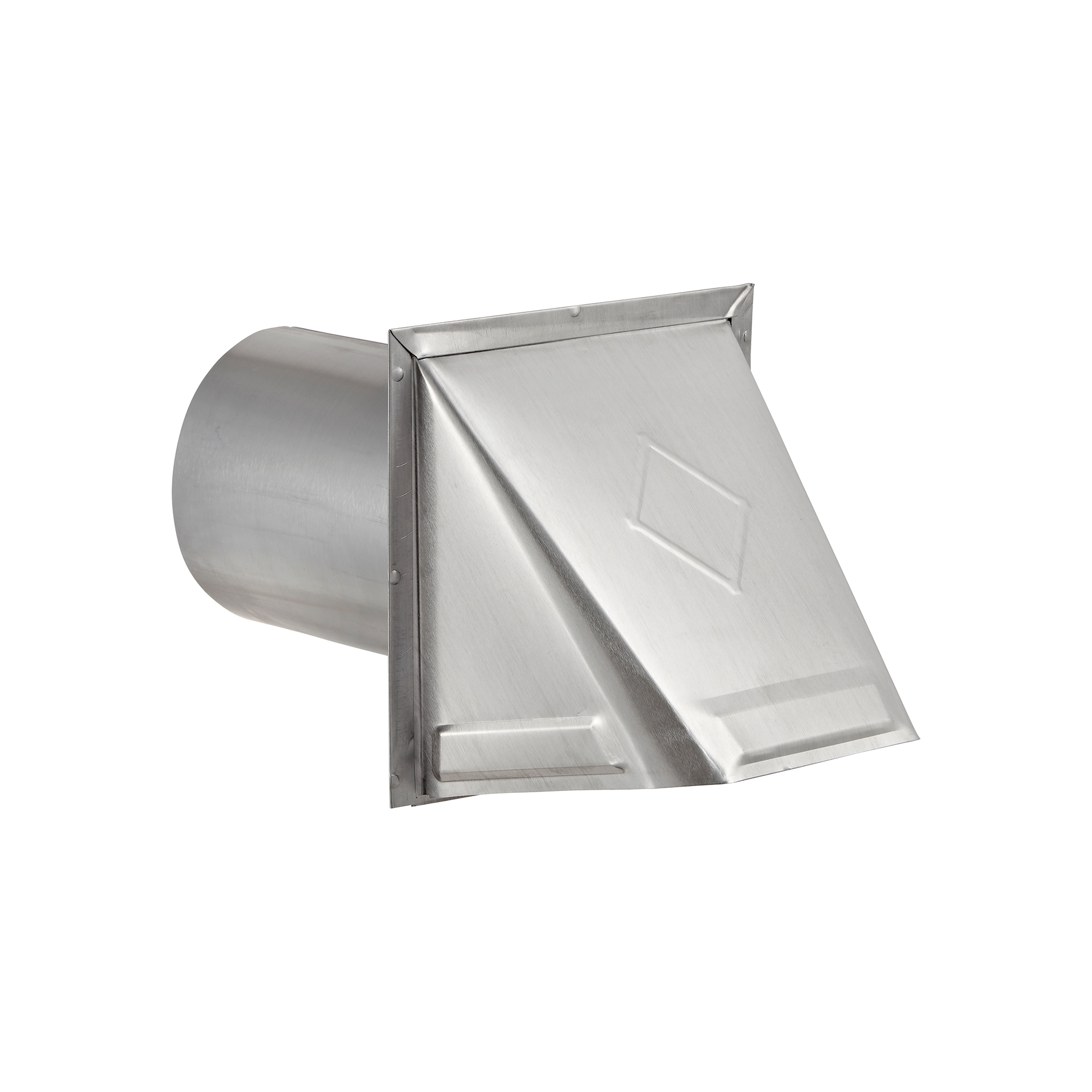 3440MS-6-003 Aluminum Wall Exhaust Hood Bath Fan Vent - Damper - Wire Mesh Screen - 6 inch Pipe - Front