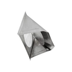 Aluminum Wall Exhaust Bath Fan Vent Hood - Damper - 1/4 inch Wire Mesh Screen - Flush Mount - Opened