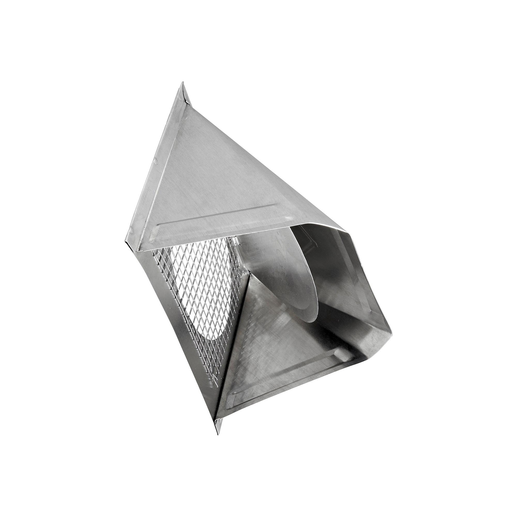 Aluminum Wall Exhaust Bath Fan Vent Hood - Damper - 1/4 inch Wire Mesh Screen - Flush Mount - Opened