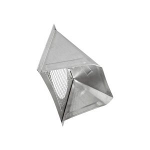 Aluminum Wall Fresh Air Intake Vent (No Damper) Wire Mesh Screen - Flush Mount - Opened