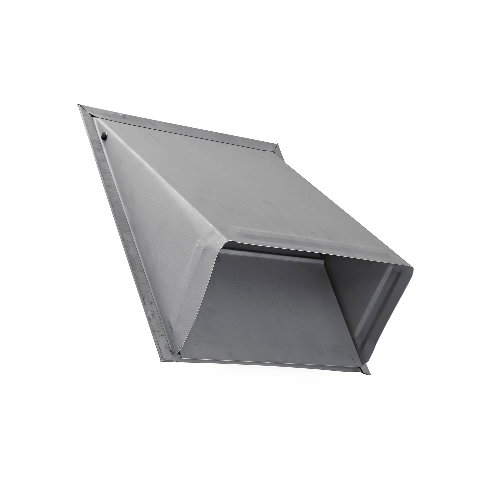 3460GMSNT-PG-02 Paint Grade Steel Wall Exhaust Hood Bath Fan Vent - Damper - Wire Mesh Screen - Flush Mount - Angle Closed