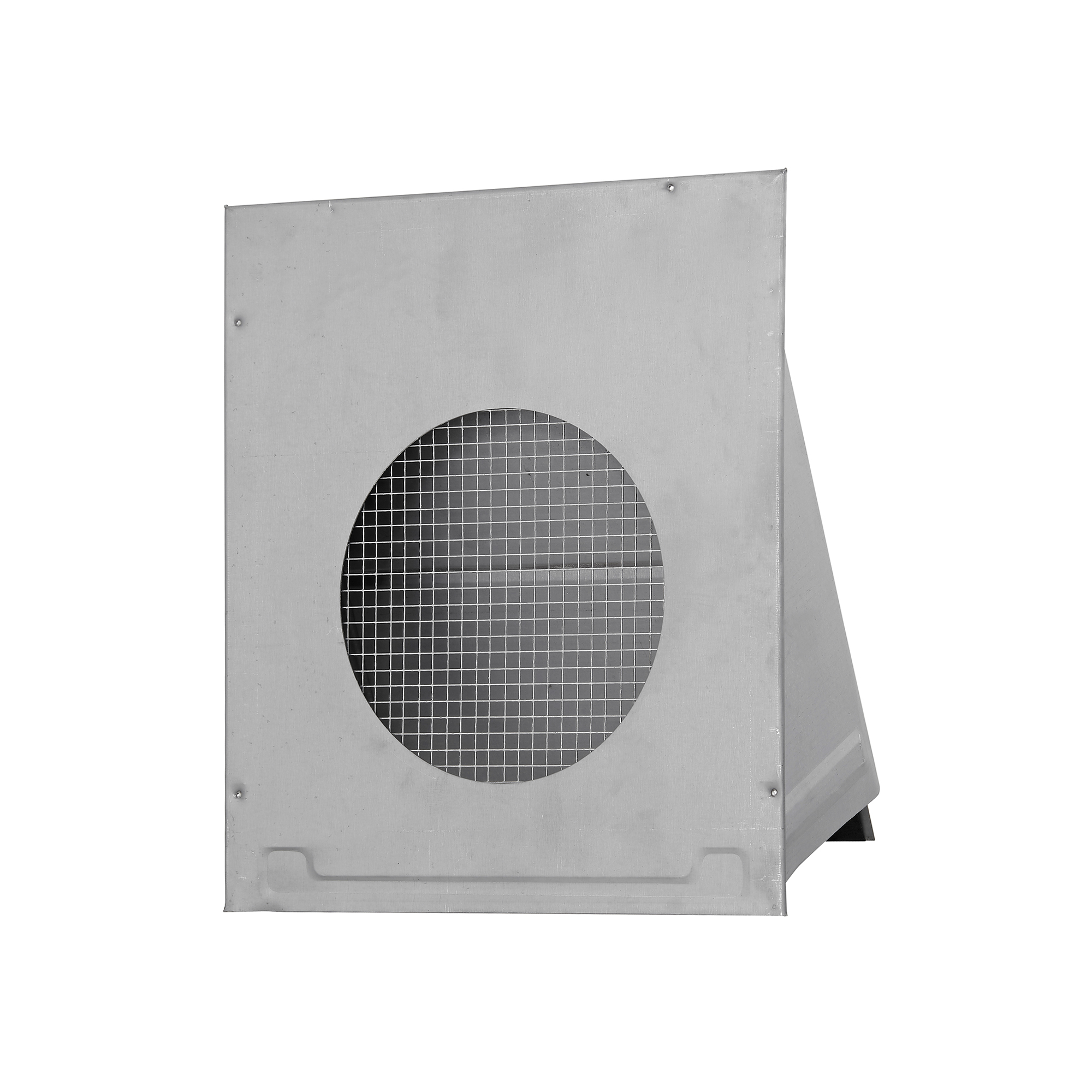 3460GMSNT-PG-06 Paint Grade Steel Wall Exhaust Hood Bath Fan Vent - Damper - Wire Mesh Screen - Flush Mount - Back Opened