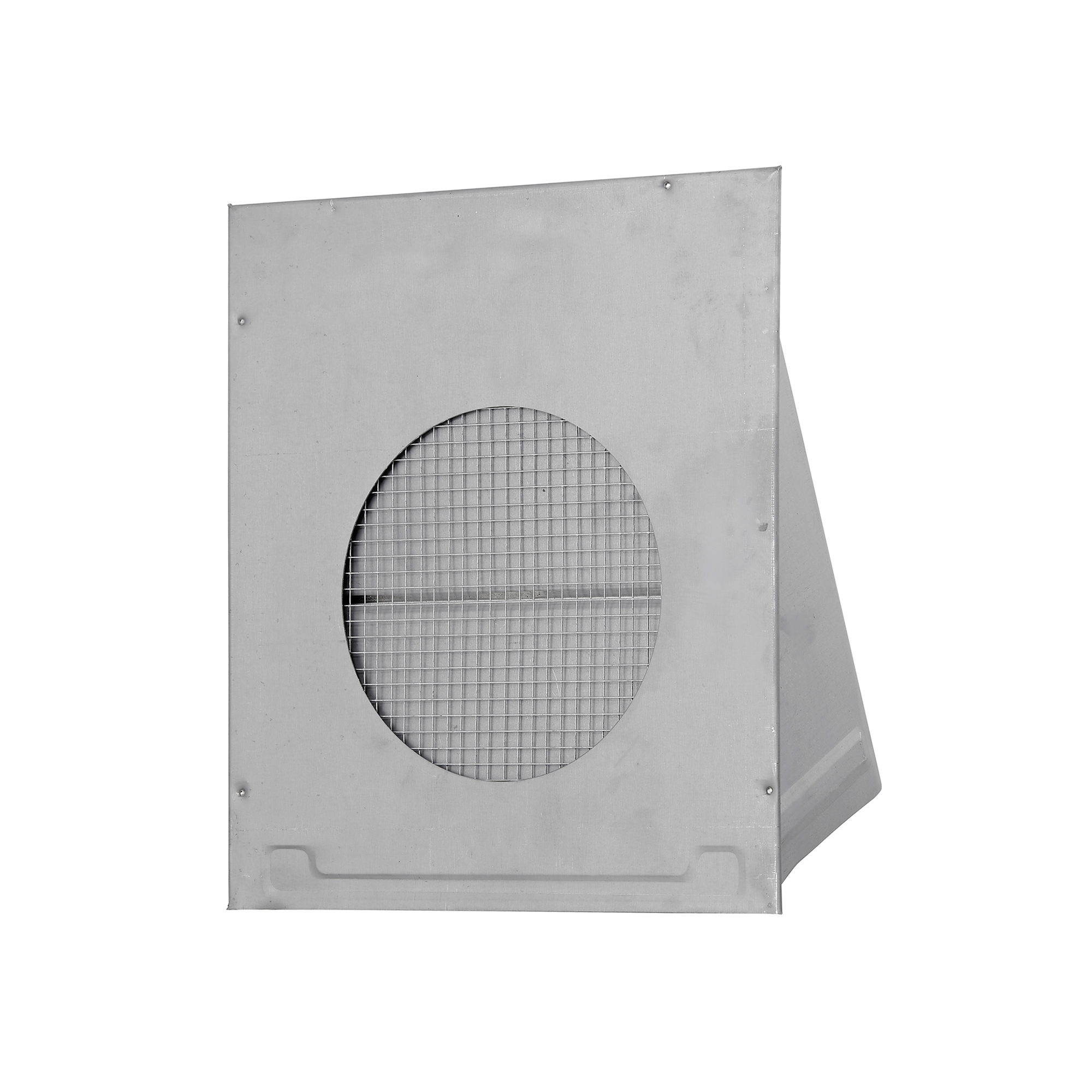 3460GMSNT-PG-07 Paint Grade Steel Wall Exhaust Hood Bath Fan Vent - Damper - Wire Mesh Screen - Flush Mount - Back Closed