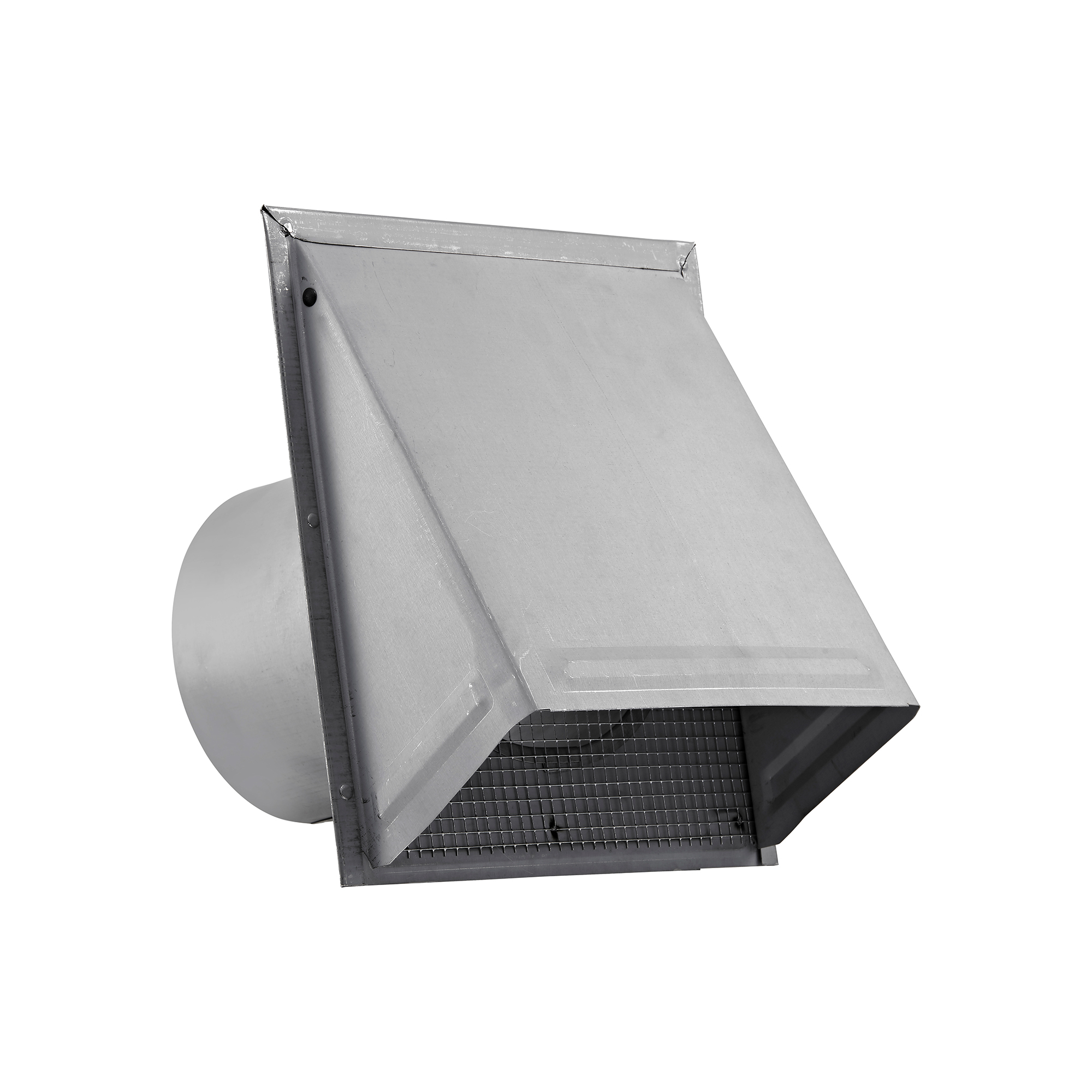3460GNDMS-6_PG-02 Paint Grade Steel Fresh Air Intake Vent (No Damper) Wire Mesh Screen - 6 inch Pipe - Front 1