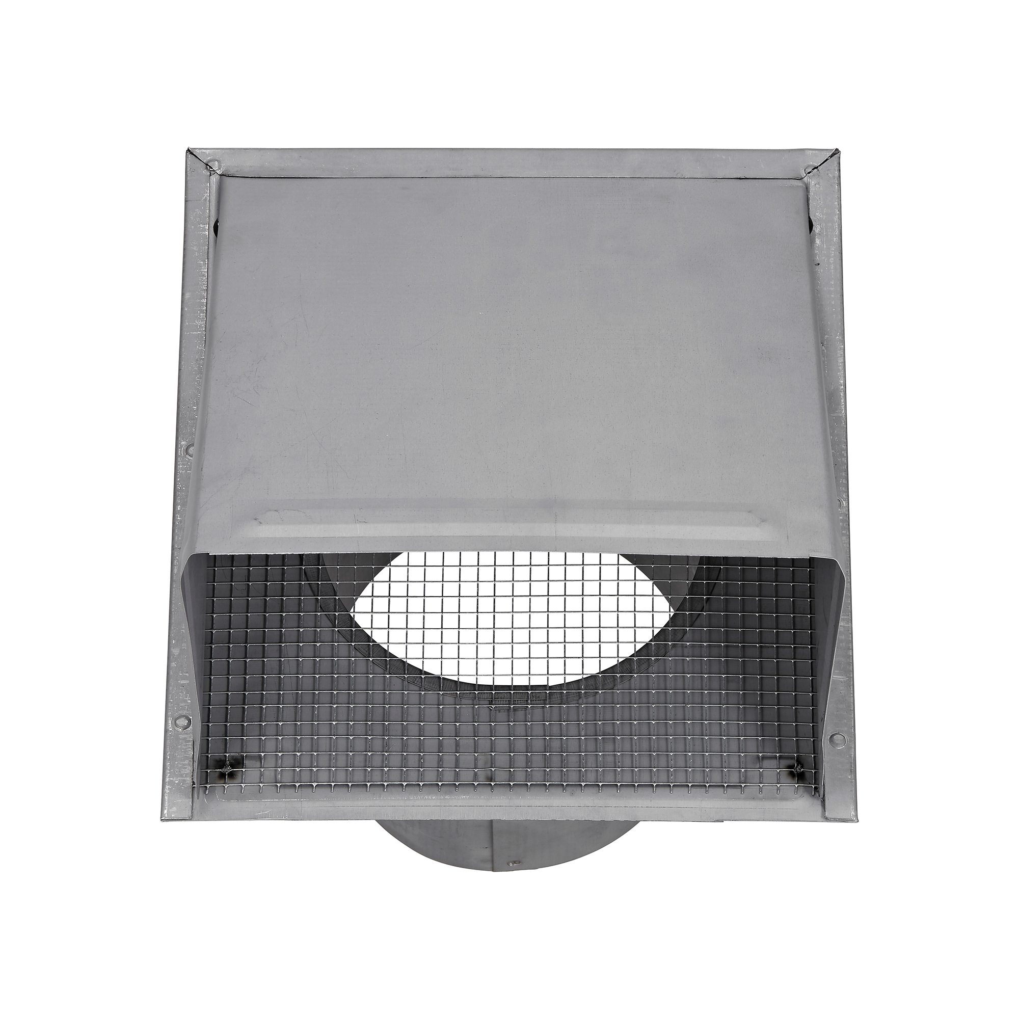3460GNDMS-6_PG-03 Paint Grade Steel Fresh Air Intake Vent (No Damper) Wire Mesh Screen - 6 inch Pipe - Front
