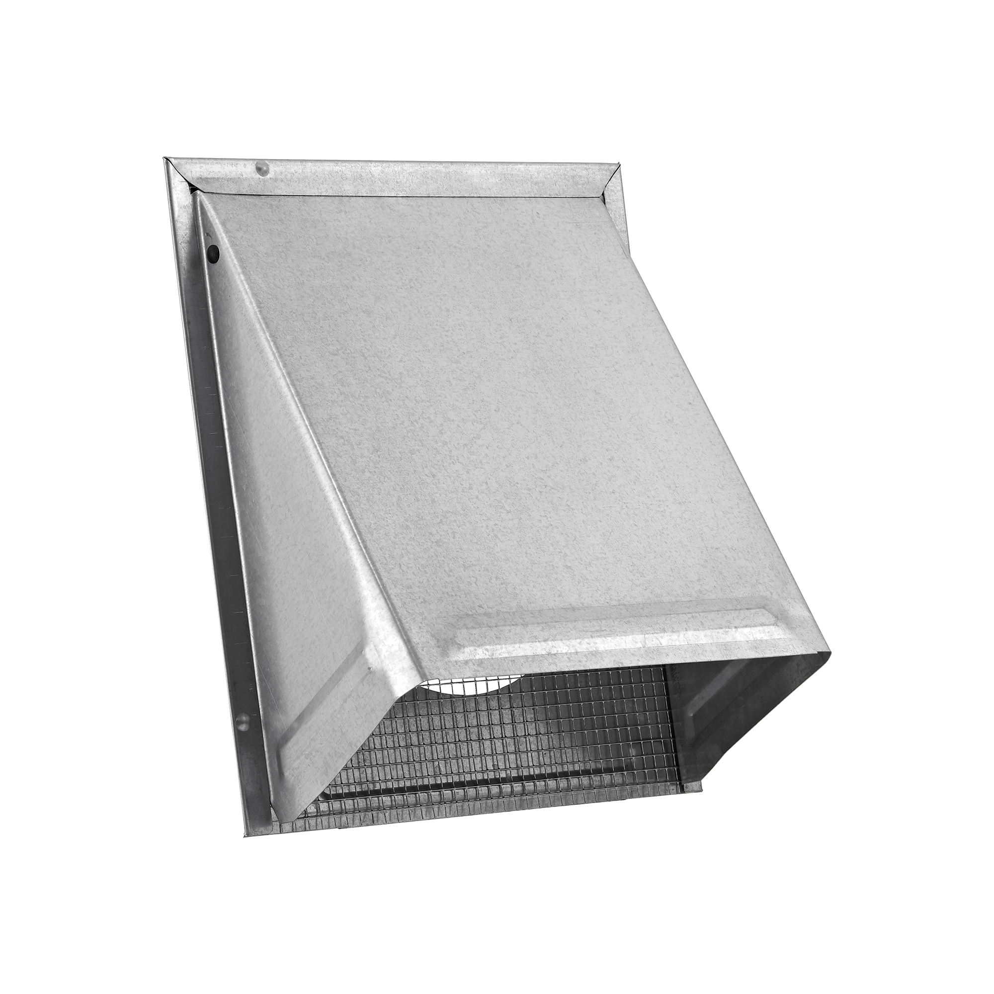 3460GNDMSNT-02 Galvanized Steel Fresh Air Intake Vent (No Damper) Wire Mesh Screen - Flush Mount - Angle