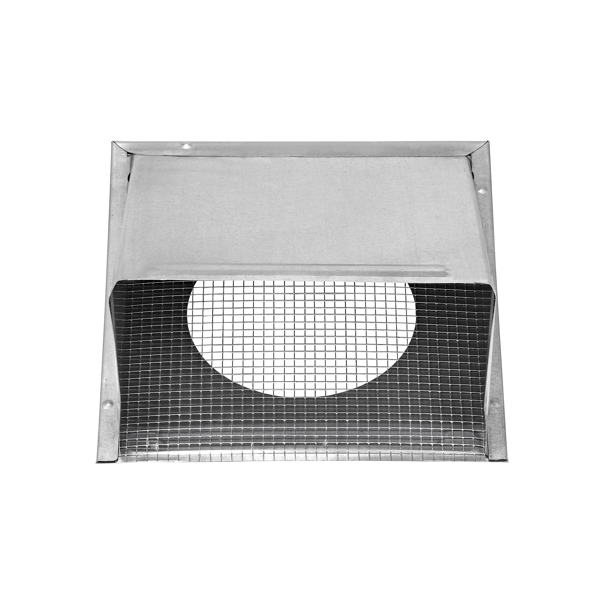 3460GNDMSNT-03 Galvanized Steel Fresh Air Intake Vent (No Damper) Wire Mesh Screen - Flush Mount - Front Open