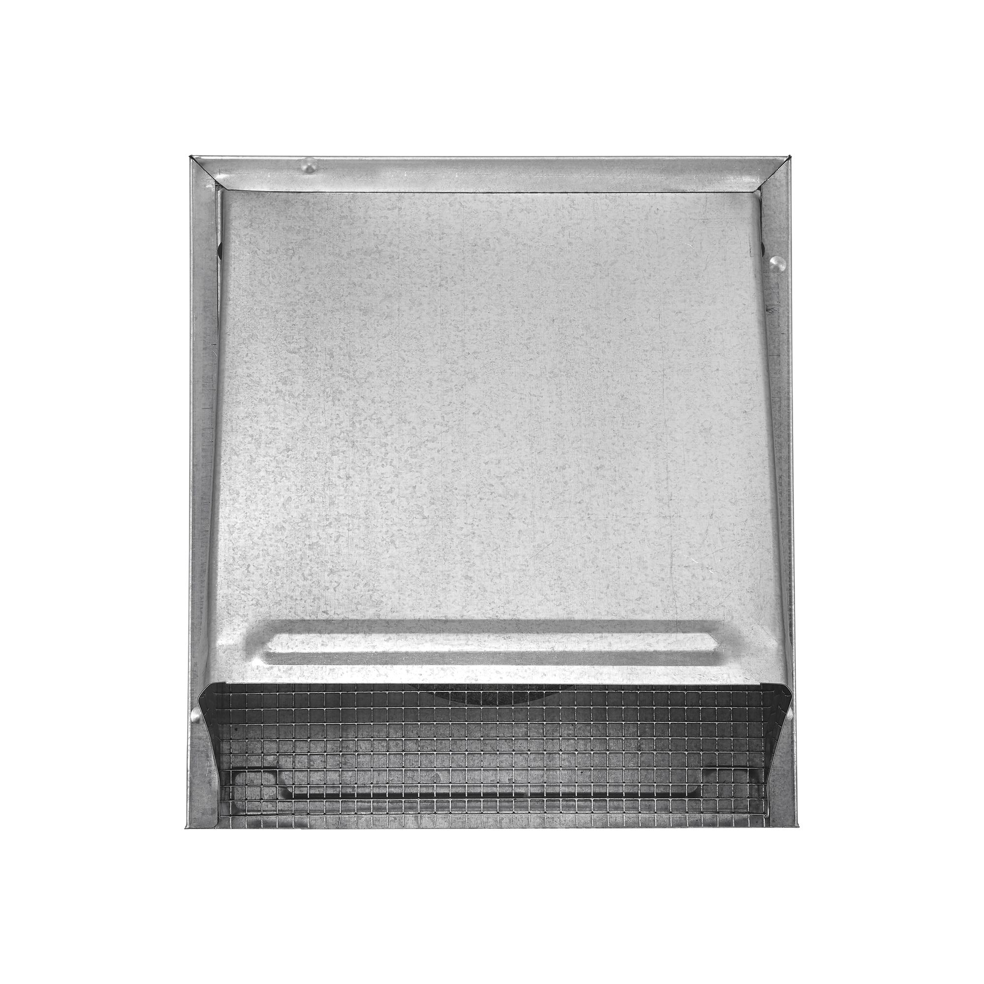 3460GNDMSNT-04 Galvanized Steel Fresh Air Intake Vent (No Damper) Wire Mesh Screen - Flush Mount - Front