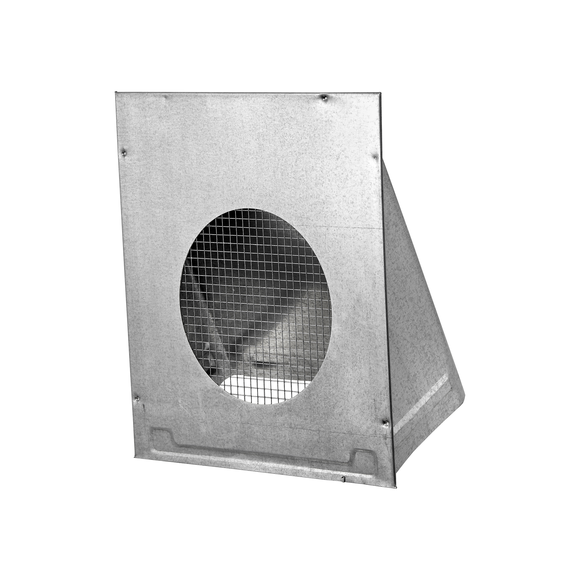 3460GNDMSNT-06 Galvanized Steel Fresh Air Intake Vent (No Damper) Wire Mesh Screen - Flush Mount - Back