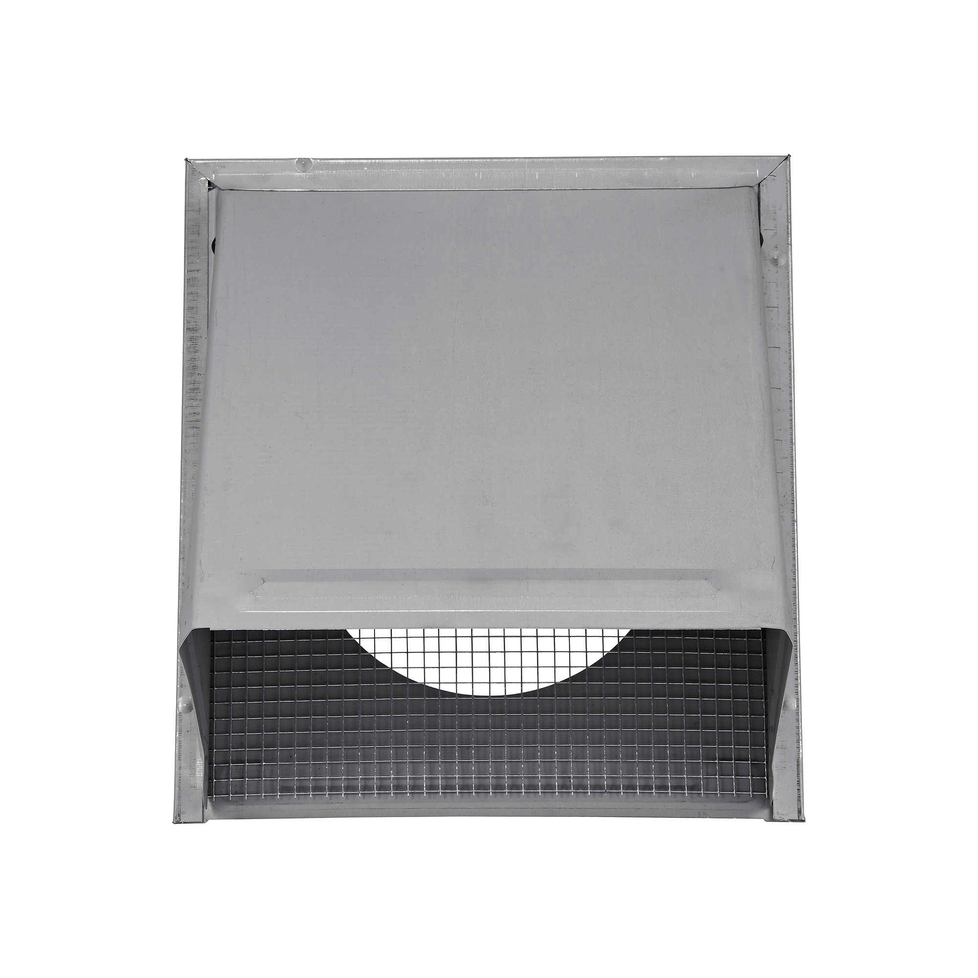Paint Grade Steel Wall Fresh Air Intake Vent (No Damper) Wire Mesh Screen - Flush Mount - Front