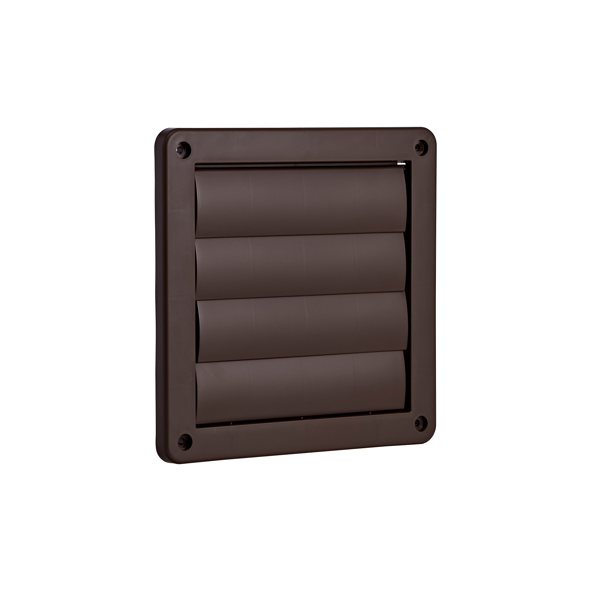 361B-NC-02 Brown Plastic Wall Exhaust Vent (Louvered) - Flush Mount - Angle