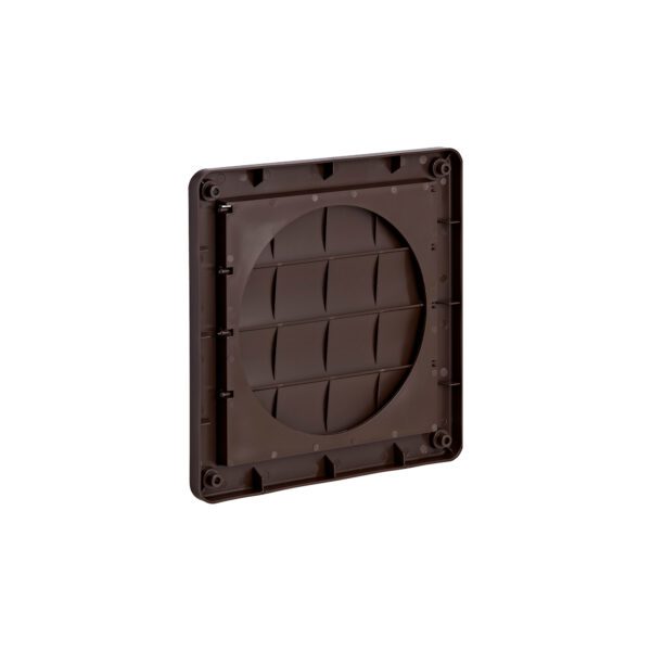 Brown Plastic Wall Exhaust Vent (Louvered) - Flush Mount - Back