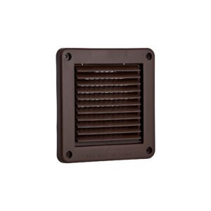 Brown Plastic Fresh Air Intake Vent (Mini Louver) - Removable Screen - Flush Mount - Angle