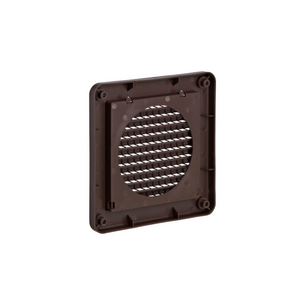 Brown Plastic Fresh Air Intake Vent (Mini Louver) - Removable Screen - Flush Mount - Back