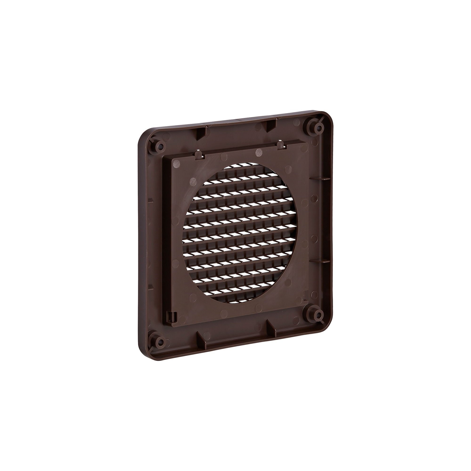 604B-ML-NC-04 Brown Plastic Fresh Air Intake Vent (Mini Louver) - Removable Screen - Flush Mount - Back