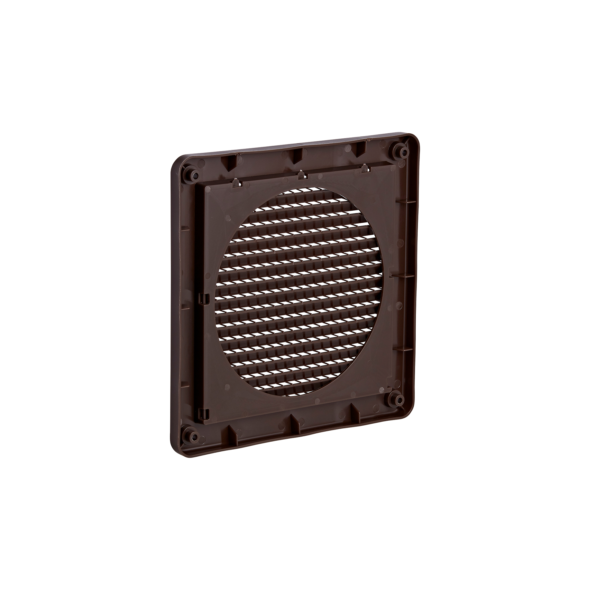 606B-ML-NC-04 Brown Plastic Fresh Air Intake Vent (Mini Louver) - Removable Screen - Flush Mount - Back