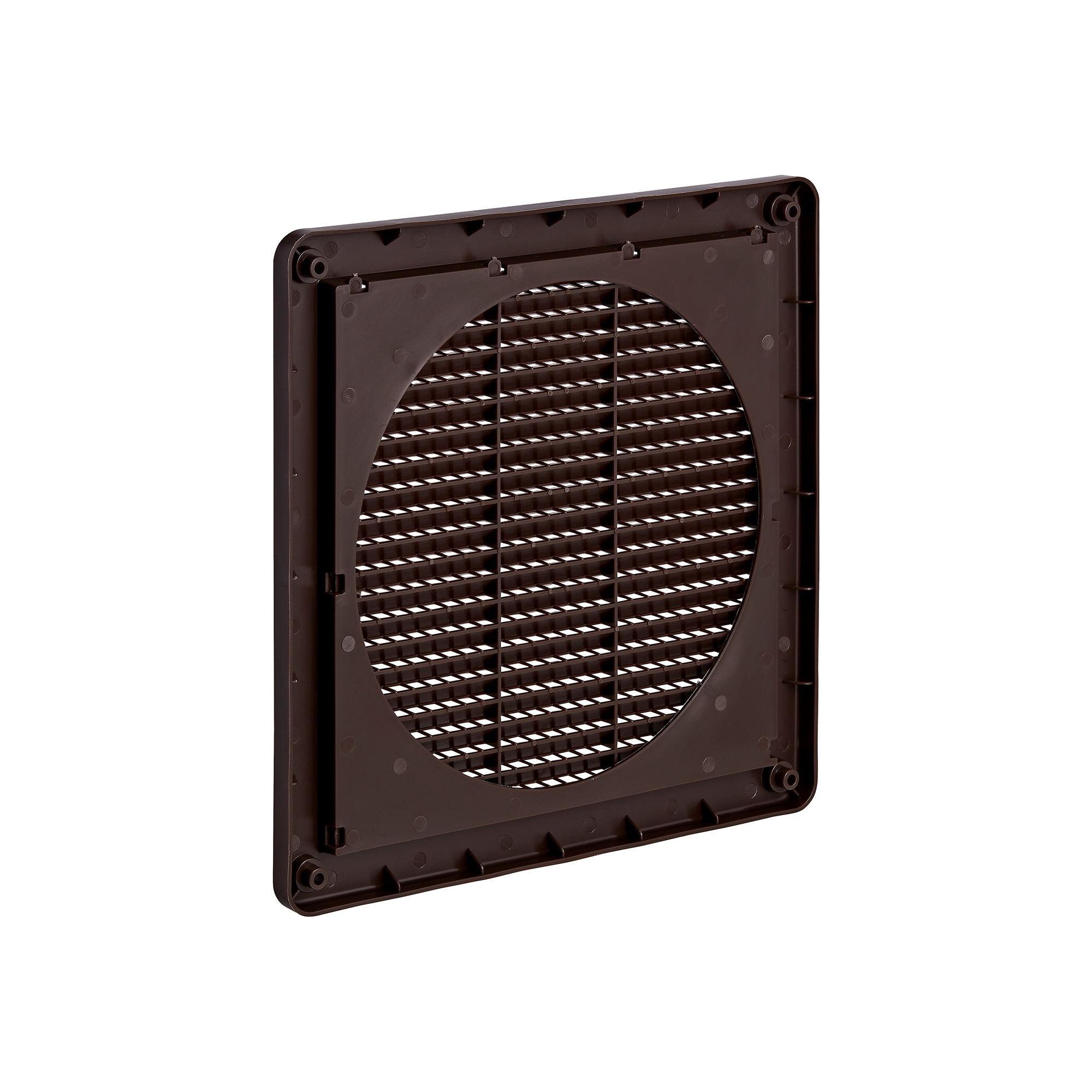 608B-ML-NC-04 Brown Plastic Fresh Air Intake Vent (Mini Louver) - Removable Screen - Flush Mount - Back