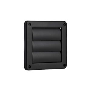 Black Plastic Wall Dryer Vent (Louvered) - Flush Mount - Angle