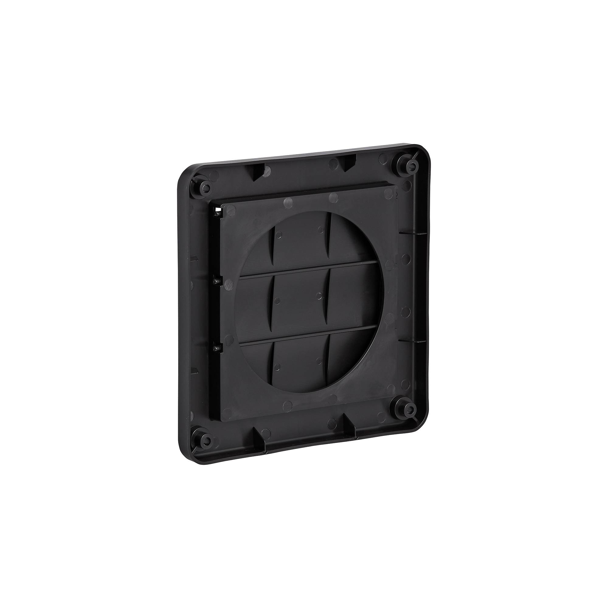 1423BL-NC-04 Black Plastic Wall Dryer Vent (Louvered) - Flush Mount - Back