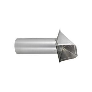 Aluminum Wall Fresh Air Intake Vent - Wire Mesh Screen (No Damper) - 11 inch Pipe - Opening