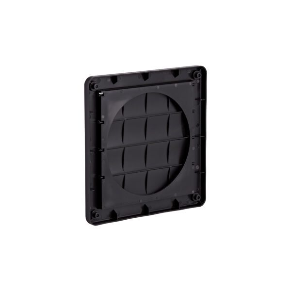 Black Plastic Wall Exhaust Vent (Louvered) - Flush Mount - Back