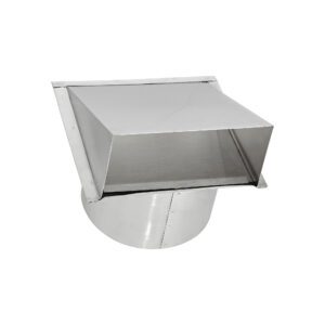 Aluminum Wall Exhaust Hood Exhaust Vent - Spring Damper - 6 inch Pipe - Closed